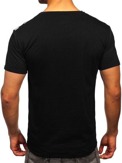 Camiseta estampada para hombre color negro Bolf Y70006