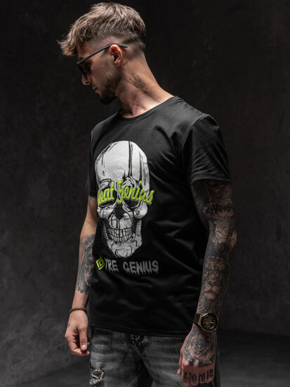 Camiseta estampada para hombre color negro Bolf Y70012