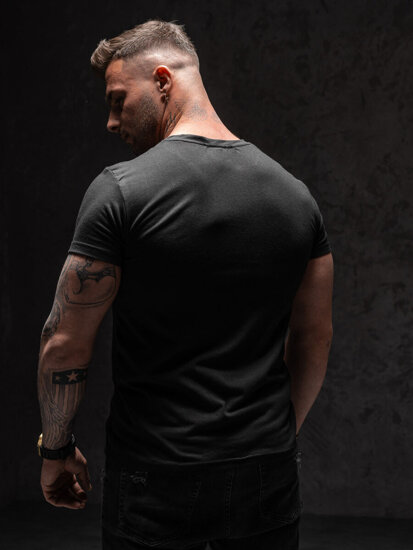 Camiseta estampada para hombre color negro Bolf Y70052