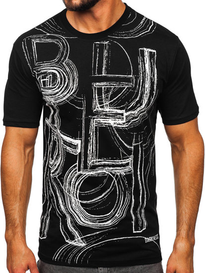 Camiseta estampada para hombre color negro Denley KS2525T