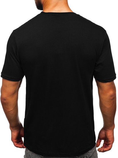 Camiseta estampada para hombre color negro Denley KS2525T