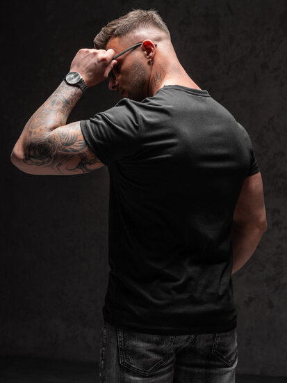 Camiseta estampada para hombre color negro Denley Y70013