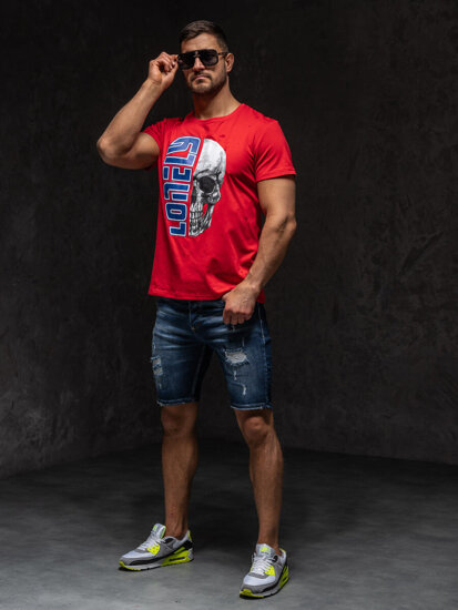 Camiseta estampada para hombre color rojo Bolf Y70001