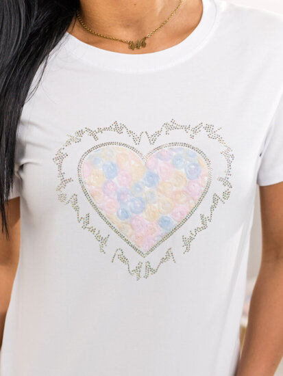 Camiseta estampada para mujer Blanco Bolf 95T2510