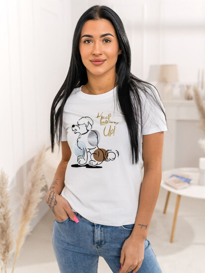 Camiseta estampada para mujer Blanco Bolf 95T2519