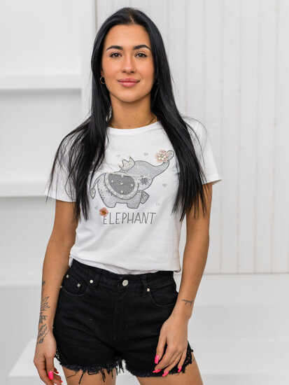 Camiseta estampada para mujer Blanco Bolf 96T625