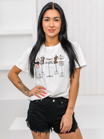 Camiseta estampada para mujer Blanco Bolf 97T2111