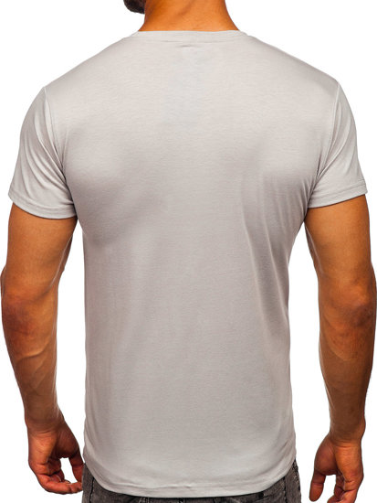 Camiseta para hombre sin estampado color gris claro Bolf 2005