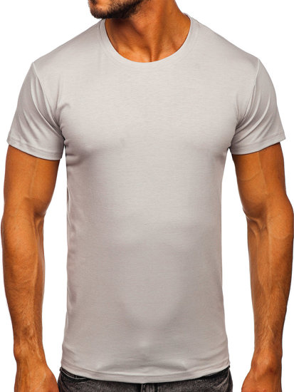 Camiseta para hombre sin estampado color gris claro Bolf 2005