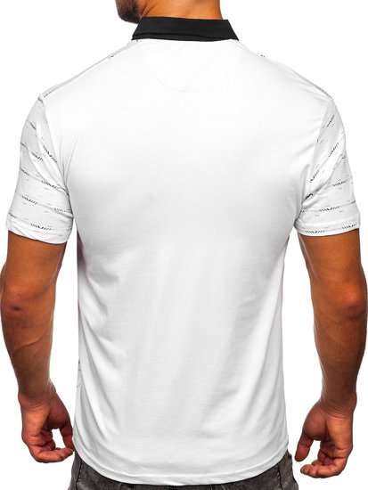 Camiseta polo con impresión con bolsillo para hombre blanco Bolf 192472