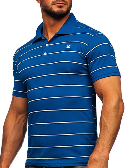 Camiseta polo de manga corta para hombre azul Bolf 14954