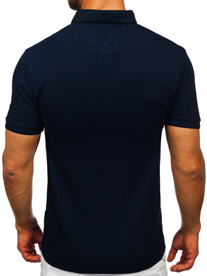 Camiseta polo de manga corta para hombre azul oscuro Bolf 2004