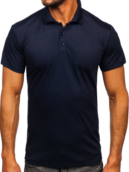 Camiseta polo de manga corta para hombre azul oscuro Bolf 8T80