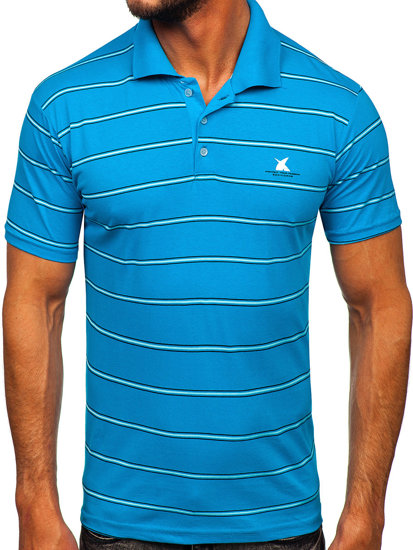 Camiseta polo de manga corta para hombre azul turquesa Bolf 14954