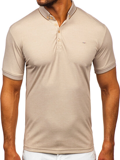 Camiseta polo de manga corta para hombre beige Bolf 2006