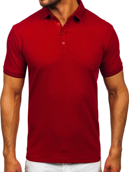 Camiseta polo de manga corta para hombre burdeos Bolf 2004