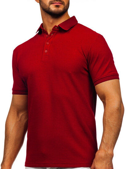 Camiseta polo de manga corta para hombre burdeos Bolf 2004