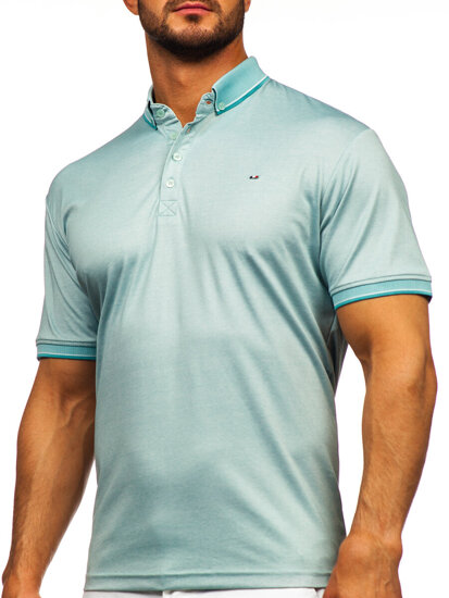 Camiseta polo de manga corta para hombre verde menta Bolf 2006