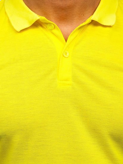 Camiseta polo para hombre color amarillo neón Bolf GD02