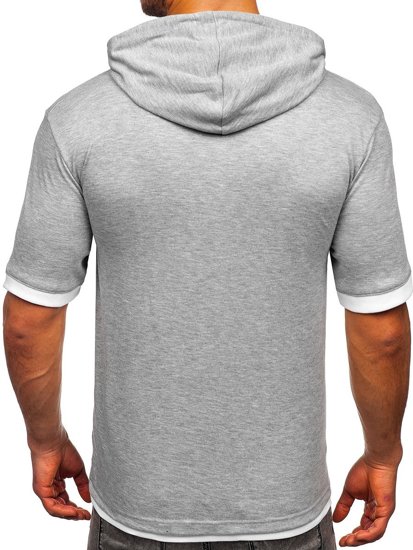 Camiseta sin estampado para hombre color gris Bolf 08