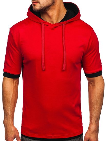 Camiseta sin estampado para hombre color rojo Bolf 08