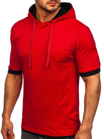 Camiseta sin estampado para hombre color rojo Bolf 08