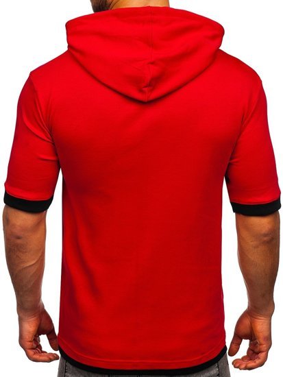 Camiseta sin estampado para hombre color rojo Bolf 08