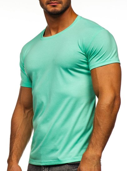 Camiseta sin estampado para hombre color verde menta Bolf 2005