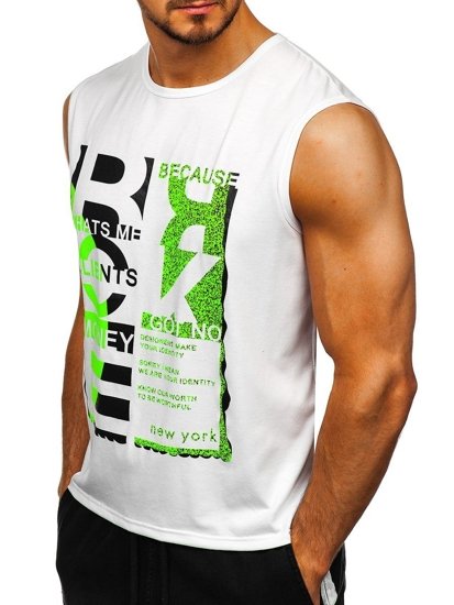 Camiseta sin manga con estampado blanco Bolf KS2077