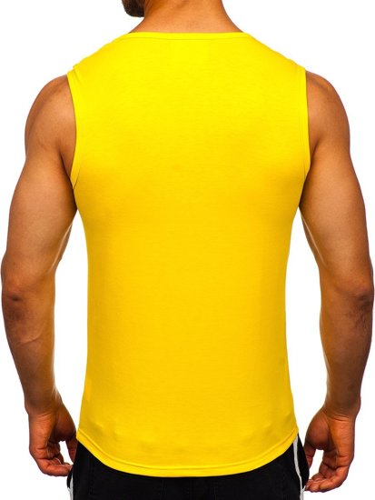 Camiseta sin manga sin estampado amarillo Bolf 99001