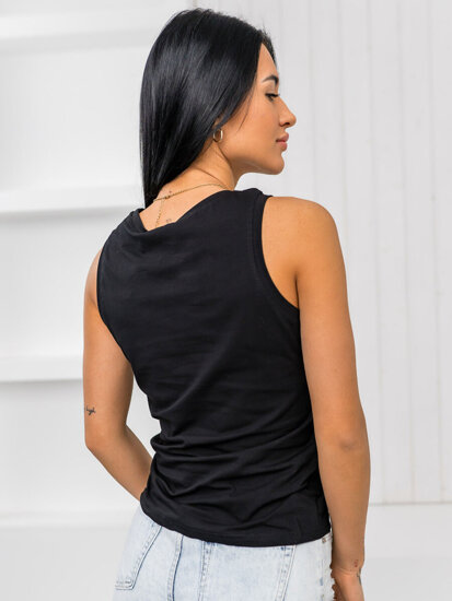 Camiseta sin mangas estampada para mujer Negro Bolf 96T655