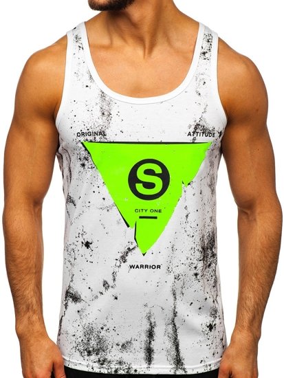 Camiseta tank top con impresión para hombre blanco Bolf SS11057