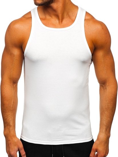 Camiseta tank top sin estampado para hombre blanca Bolf 99003