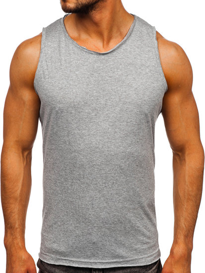 Camiseta tank top sin estampado para hombre color gris Bolf 1205