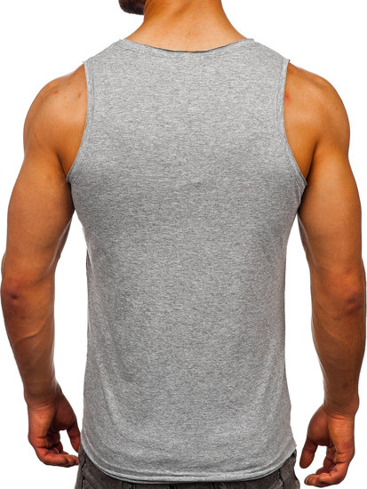 Camiseta tank top sin estampado para hombre color gris Bolf 1205