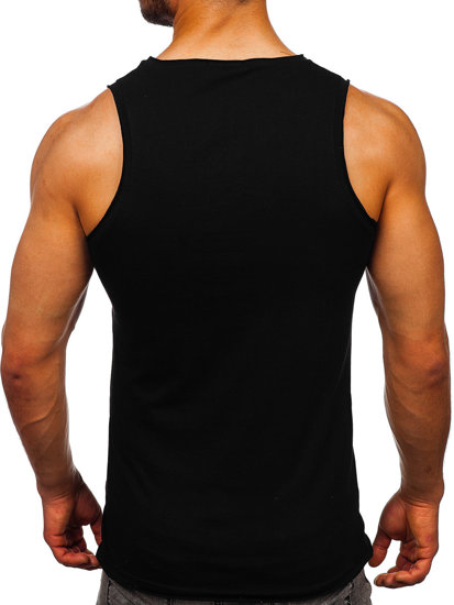 Camiseta tank top sin estampado para hombre color negro Bolf 1205