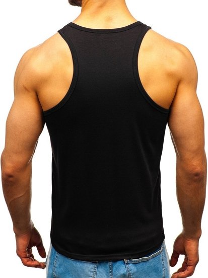 Camiseta tank top sin estampado para hombre negra Bolf 99002