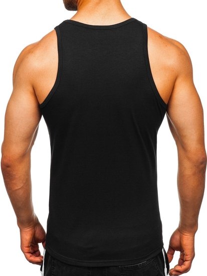 Camiseta tank top sin estampado para hombre negra Bolf 99003