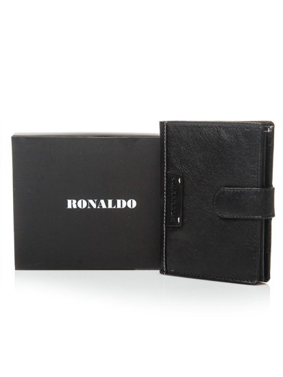 Cartera de curo negro para hombre 3087