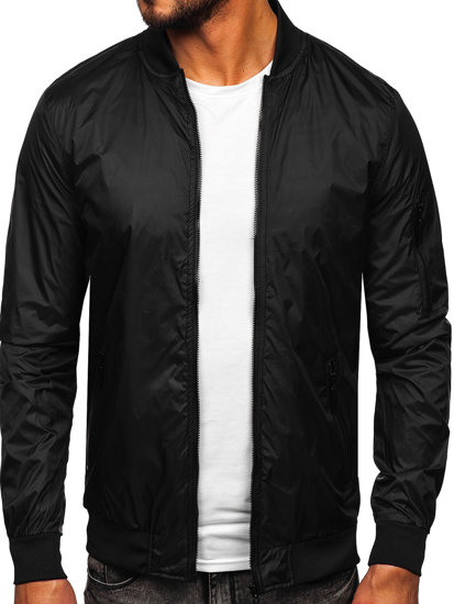 Cazadora bomber de entretiempo para hombre negra Bolf 5M708