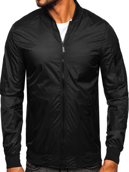 Cazadora bomber de entretiempo para hombre negra Bolf 5M708