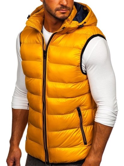 Chaleco acolchado con capucha para hombre amarillo Bolf 6506