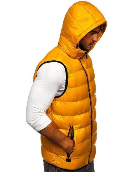 Chaleco acolchado con capucha para hombre amarillo Bolf 6506