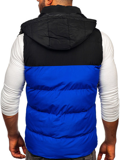 Chaleco acolchado con capucha para hombre azul  Bolf 1189