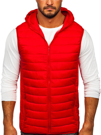 Chaleco acolchado con capucha para hombre rojo Bolf LY36