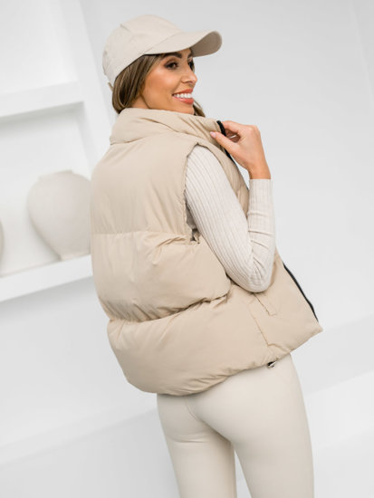 Chaleco acolchado grueso para mujer beige Bolf 5M3150