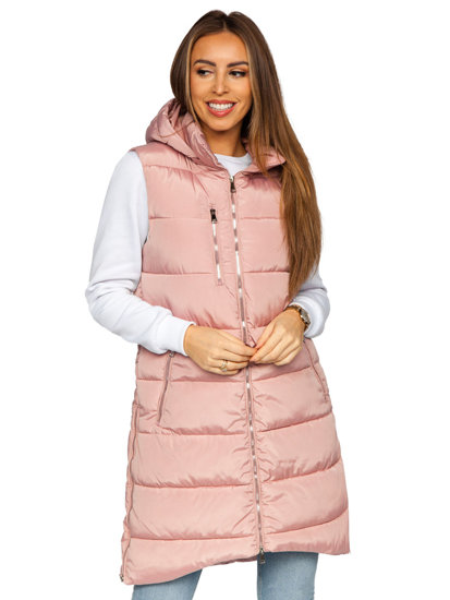 Chaleco acolchado largo para mujer rosa Bolf 81261