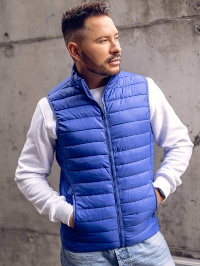 Chaleco acolchado sin capucha para hombre azul Bolf LY32A