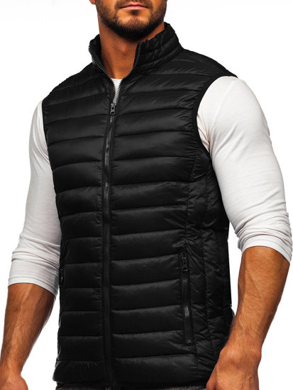 Chaleco acolchado sin capucha para hombre negro Bolf LY32