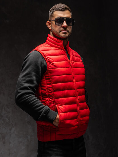 Chaleco acolchado sin capucha para hombre rojo Bolf LY32A1